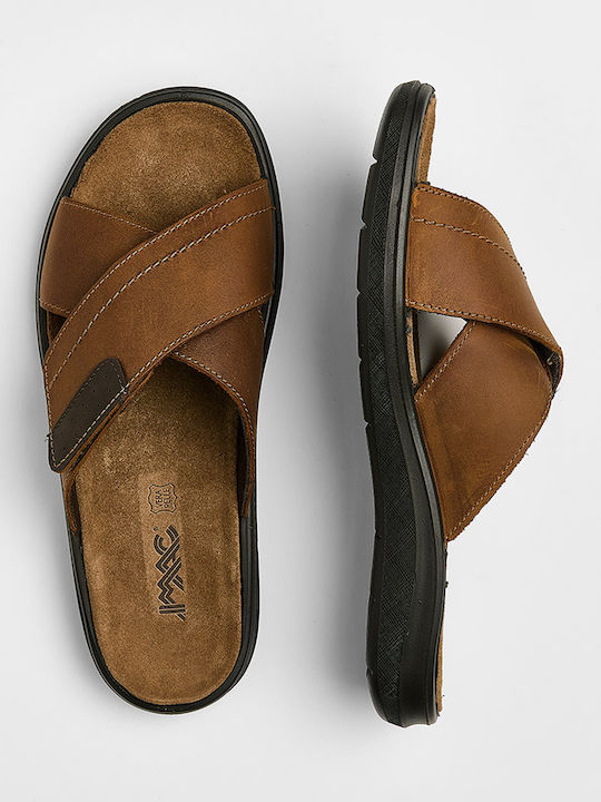Leder Herrensandalen in Braun Farbe