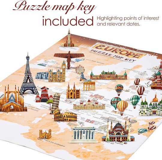 Illustrated Puzzle 1000pcs Map of Europe