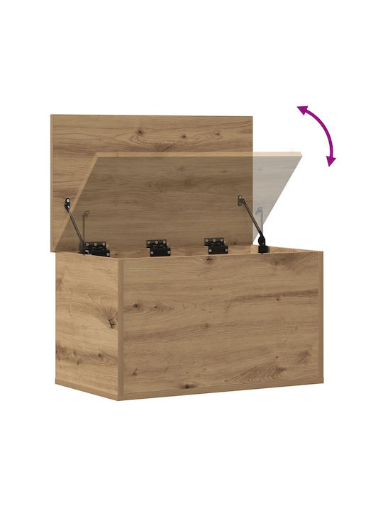 Aufbewahrungsbox mit Deckel Künstliches Eichenholz 60x35x35 cm