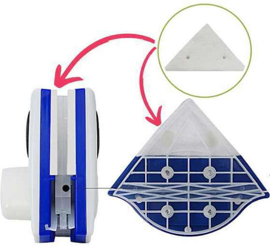 Set 20 Rezerve Magnetice pentru Ștergător Mercaton, Tampoane Triunghiulare, Mărime Universală, Compatibile cu Majoritatea Sistemelor de Curățare Magnetice, Ușor de Schimbat, Curățare Rapidă și Eficientă, Potrivite pentru Grosimi de Sticlă Între 3-15 mm, Culoare Albă