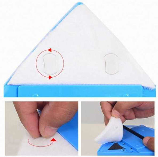 Set 12 Rezerve Magnetice Mercaton În Formă de Triunghi Dimensiune Universală Compatibile cu Majoritatea Sistemelor de Curățare Magnetice Ușor de Schimbat Curățare Rapidă și Eficientă Potrivit pentru Grosimea Sticlei Între 3-15 mm Culoare Albă