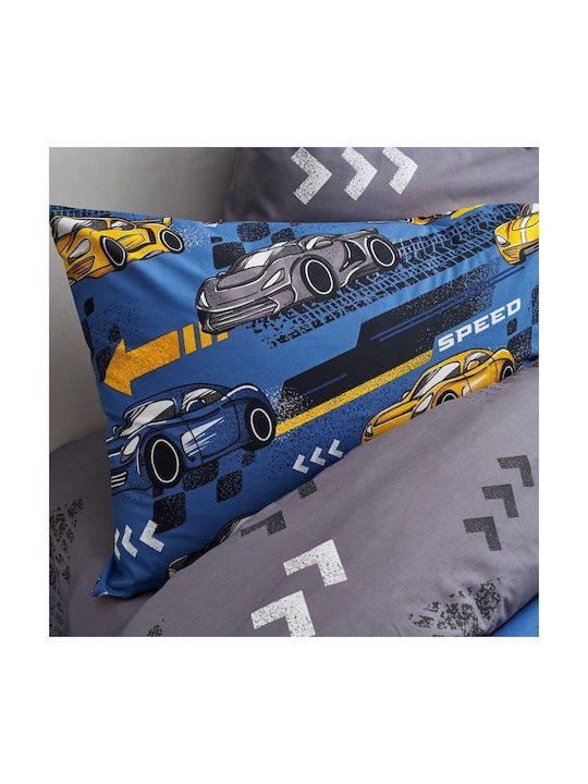 Vesta Home Set Kinderbettbezug Einzel mit Kissenbezug Baumwolle Blau 170x240cm