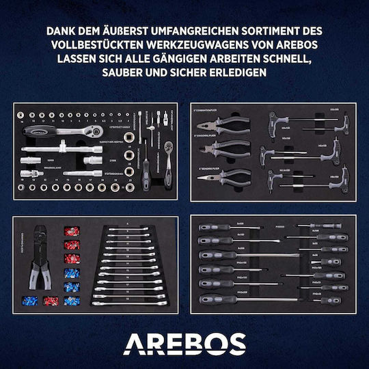Metal Căruță L61.6xA33xÎ76cm Arebos Cărucioare