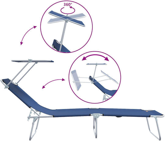 Folding Sunbeds 2 Pieces Blue Cover 600d Oxford Fabric