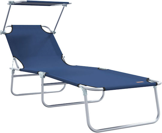 Folding Sunbeds 2 Pieces Blue Cover 600d Oxford Fabric