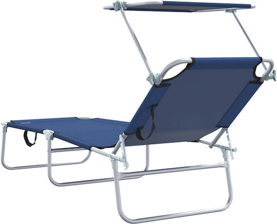 Folding Sunbeds 2 Pieces Blue Cover 600d Oxford Fabric