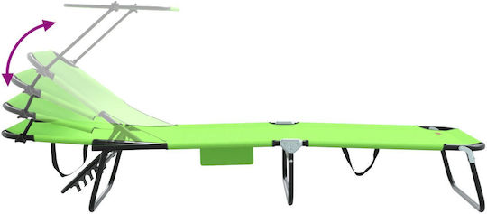 Folding Sunbed with Canopy Green 600d Oxford Fabric