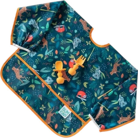 Bumkins Waterproof Coverall Plastic with Lace Band, Pocket & Sleeves Dark Blue for 6 m+