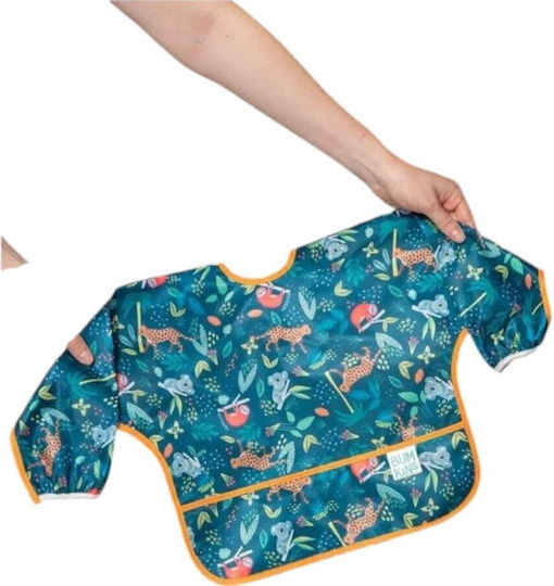 Bumkins Waterproof Coverall Plastic with Lace Band, Pocket & Sleeves Dark Blue for 6 m+