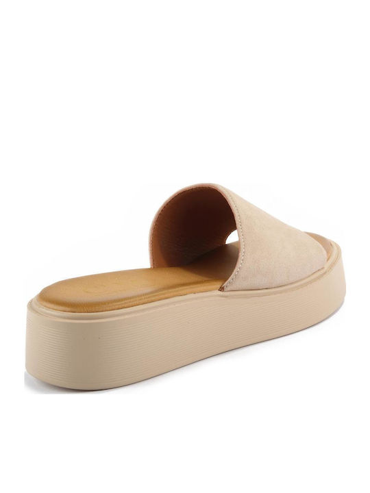 Platforme Dama Tip Slip On Bej