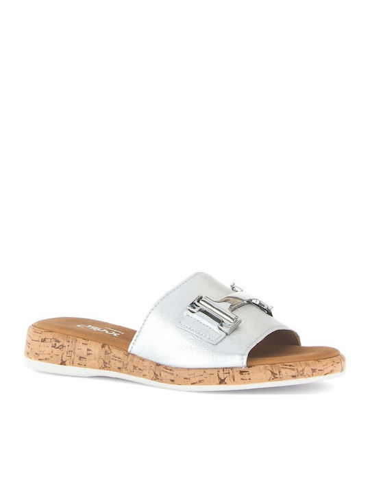 Sandale Casual Damă Din Piele Anatomic Argintiu