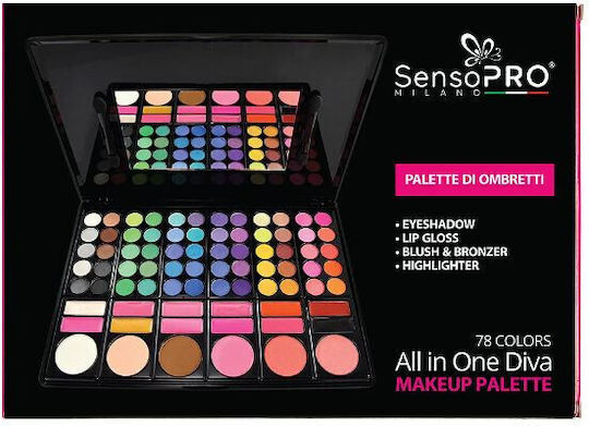 Sensopro Makeup Kit Eyeshadow Palette 78 Shades All in One Diva