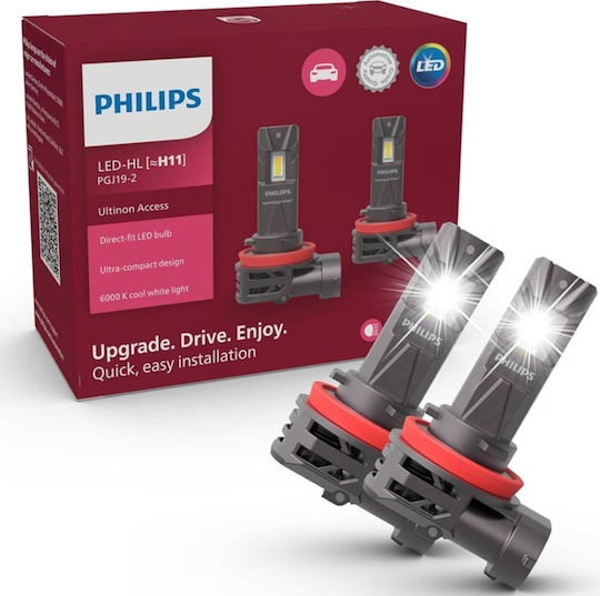 Philips Lamps Car Ultinon Access H11 LED 6000K Cold White 12V 20W 2pcs