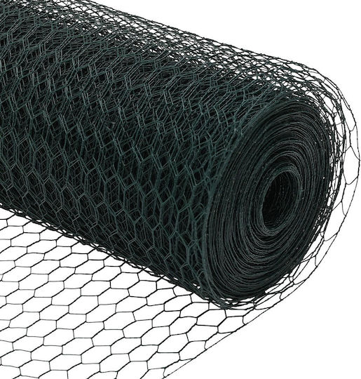 Hexagon Fence Vidaxl Green 0.8x50 M Steel Fence Posts Vidaxl Bases 13 Pcs 32mm 90cm Galvanized Steel Green