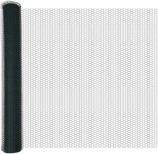 Hexagon Fence Vidaxl Green 0.8x50 M Steel Fence Posts Vidaxl Bases 13 Pcs 32mm 90cm Galvanized Steel Green