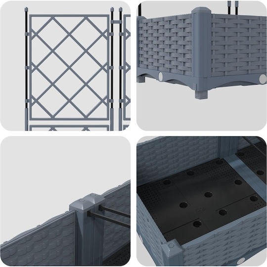 Garden Planter Trellis 3 Pcs Light Gray 120x40x125.5 cm