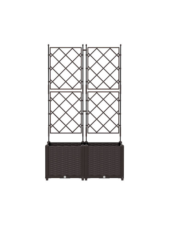 Grilaj pentru Ghiveci de Grădină 2 Bucăți Maro 80x40x143 cm