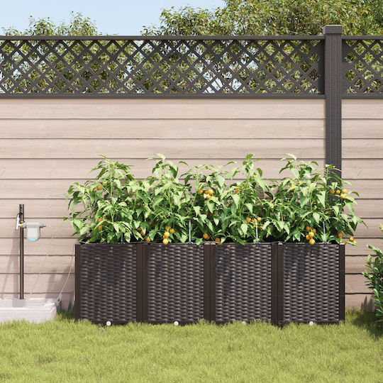 Garden Planters Irrigation System 4 Pcs Brown