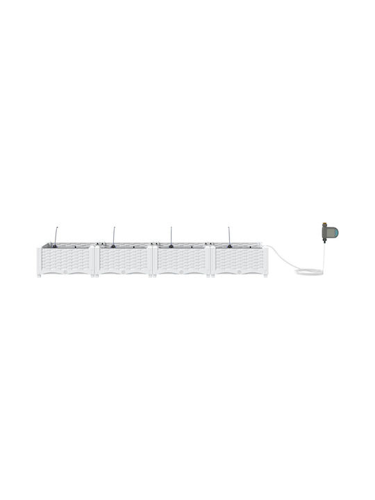 Garden Planters Drainage System 4 Pcs White