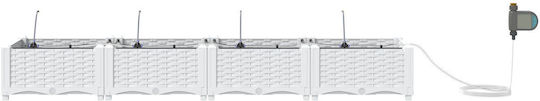 Garden Planters Drainage System 4 Pcs White