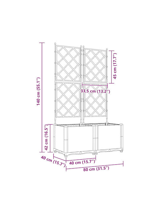 vidaXL Set 2 Pflanzgefäße Hellgrau 40cm