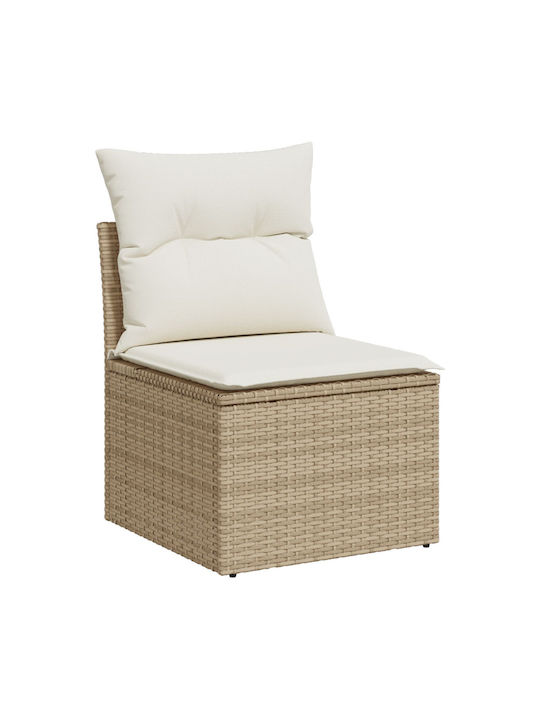 Corner Outdoor Sofa Rattan with Chest and Cushions 55x62x69cm
