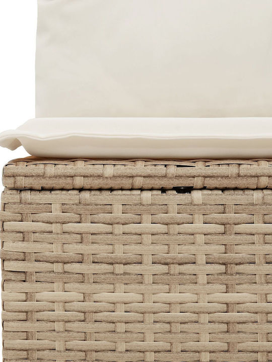 Corner Outdoor Sofa Rattan with Chest and Cushions 55x62x69cm