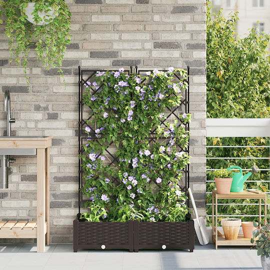 vidaXL Plantator de grădină Potcoavă Set 2 Ghivece Maro vidaXL Plantator de grădină Potcoavă Set 2 Ghivece Maro