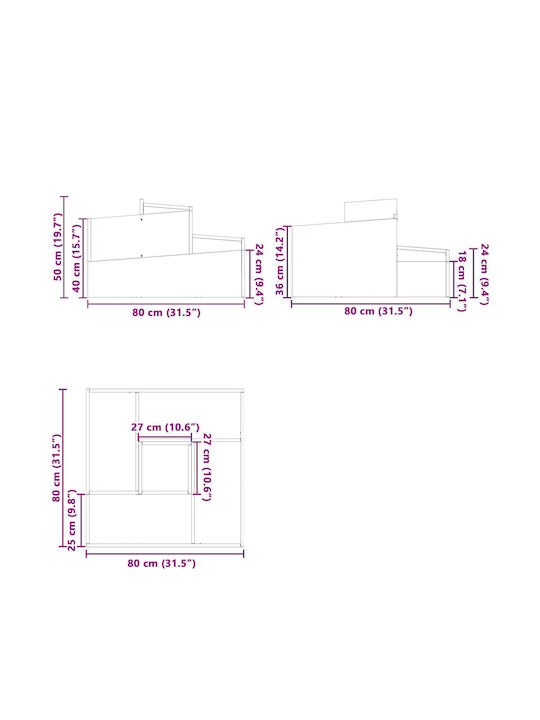 Vidaxl Γλάστρα Ελαιόχρωμου 80x80x50 Cm Πράσινο