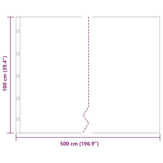 vidaXL Цветна леха за Ограда на Градина 500x100бр 1бр Черен