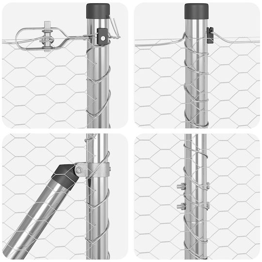 vidaXL Hexagonal Garden Fencing Material 7pcs Silver