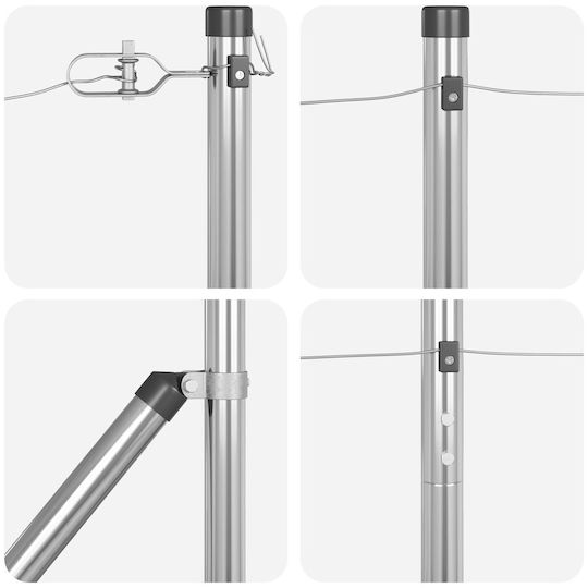 Vidaxl Fence Post Spikes 7 Pcs 32 mm Galvanized Steel 3.2x3.2x93.5 cm Silver
