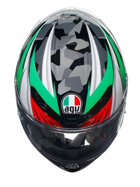 agv k6 excite camo italy AGV K6 S Excite Camo/Italy Motorcycle Helmet Full Face ECE 22.06 1255gr  with Pinlock