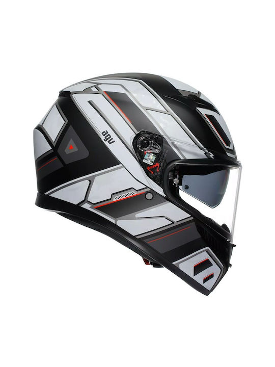 AGV K3 MPLK Rivia Matt Black/White Motorcycle Helmet Full Face ECE 22.06 1550gr with Pinlock and Sun Visor