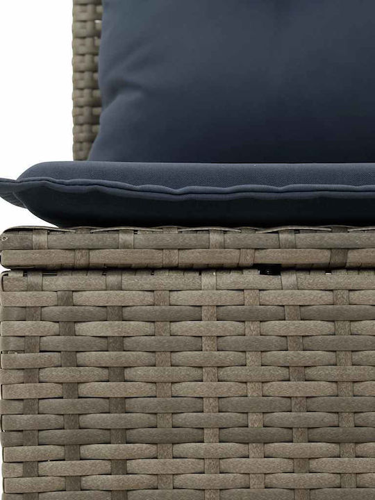 Corner Outdoor Sofa Rattan with Cushions 55x55x69cm