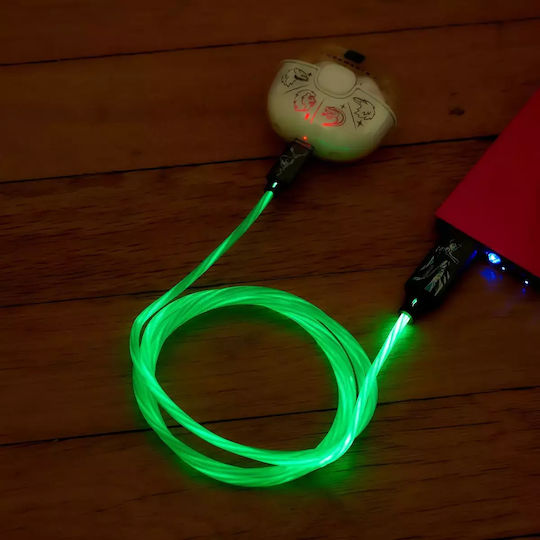 Harry Potter Cablu LED USB 2.0 USB-C Masculin - USB-A 10W Verde 1.2m CBHP-ACLI-PATRONUS
