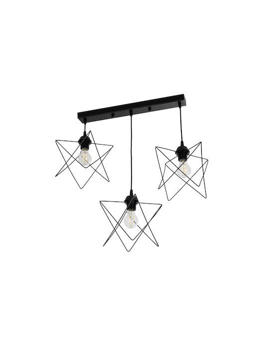 GloboStar Glind Pendant Light Black Rail with Socket E27 55x25x70cm