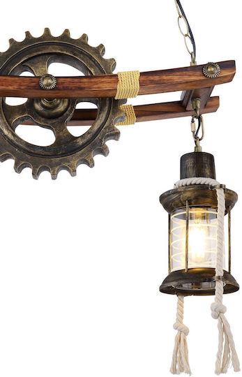 Globo Lighting Abella Hängelampe Braun Schiene mit Fassung E27 62x20x110cm.