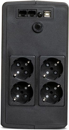 Tescom Leo Plus LCD 2000AP UPS Line-Interactive 2000VA 1200W με 4 Schuko Πρίζες