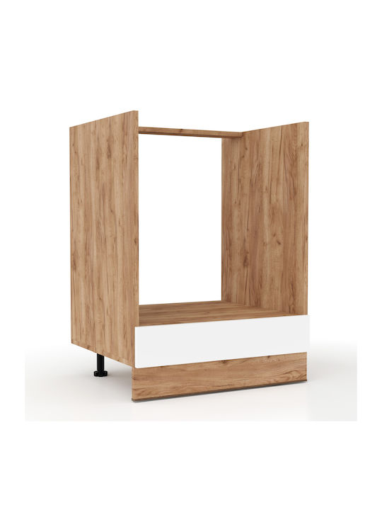 Ντουλάπι Κάτω Φούρνου Soft 60x46.5x81.5cm Λευκό / Βελανιδιά