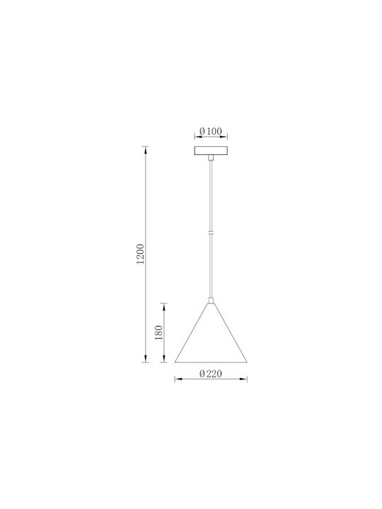 Braytron Pendant Light White with Socket E27 22x22cm