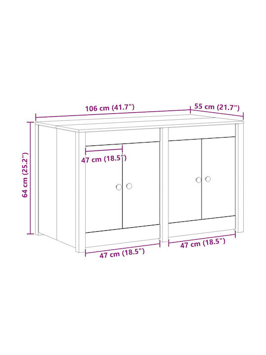 Επιδαπέδιο Ντουλάπι Μπεζ 106x55x64εκ.