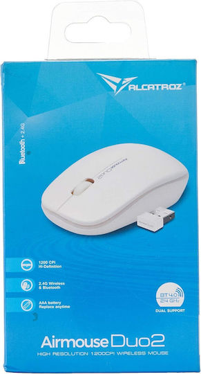 Alcatroz Duo 2 Wireless Ergonomic Mouse White