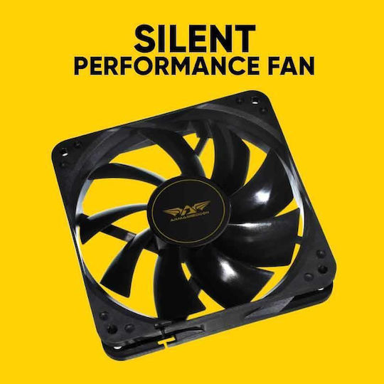 Armaggeddon Silent 12 Case Fan 120mm (1100rpm / 30.5cfm) Without LED Lighting And 4-Pin Molex Connection
