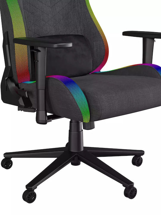 Genesis Trit 660 Fabric Gaming Chair with Adjustable Armrests and RGB Lighting Gray