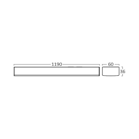 Braytron LED Γραμμικό Φωτιστικό Οροφής 36W 120εκ.