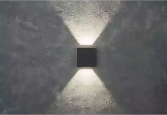 Lutec Gemini Beams Wall-Mounted Outdoor Spot Light LED IP54 10W with Natural White Light Double Beam 11x5.4x11εκ.