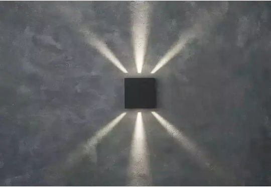 Lutec Gemini Beams Wall-Mounted Outdoor Spot Light LED IP54 10W with Natural White Light Double Beam 11x5.4x11εκ.