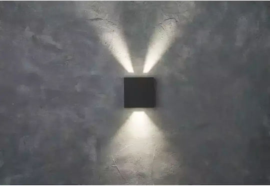 Lutec Gemini Beams Wall-Mounted Outdoor Spot Light LED IP54 10W with Natural White Light Double Beam 11x5.4x11εκ.