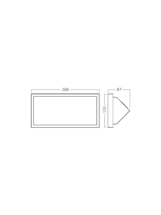 Braytron Επιτοίχιο Εξωτερικό Φωτιστικό LED IP65 20W με Ρυθμιζόμενο Λευκό Φως 26.8x13.2x8.7εκ.